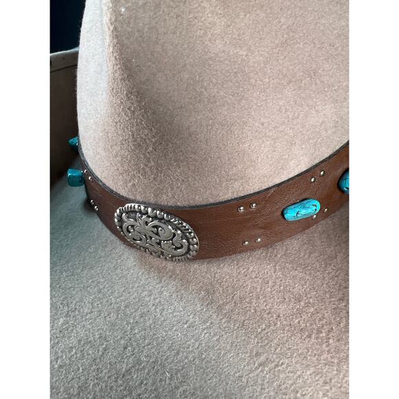 Scala 100% Wool Cowboy Hat Turquoise Concho One Size Western Cowgirl main image 4